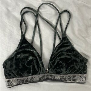 PINK Victoria's Secret Velvet Bralette in Green